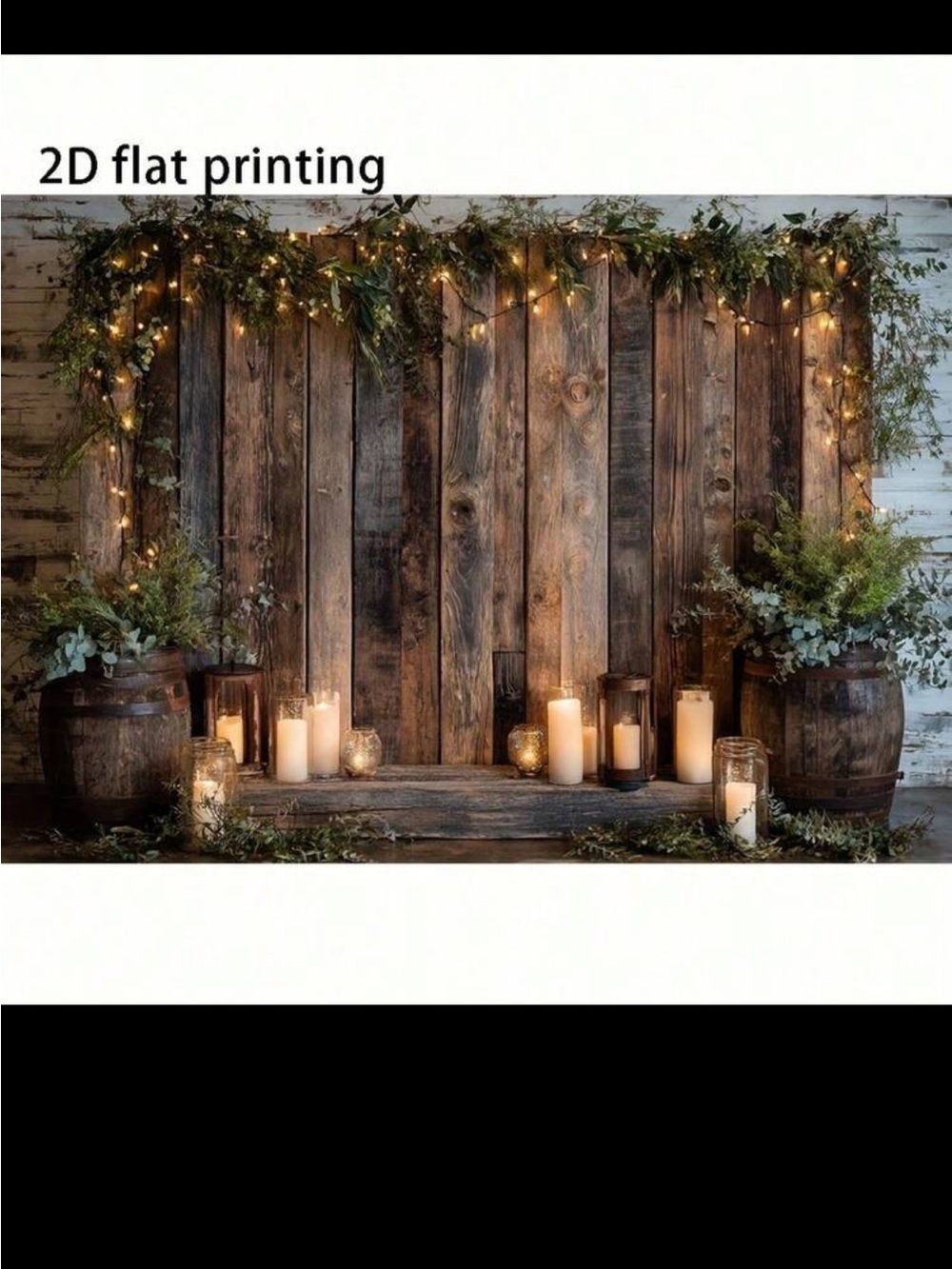 Rustic Wood Backdrop with Candlelight Accent - Brown